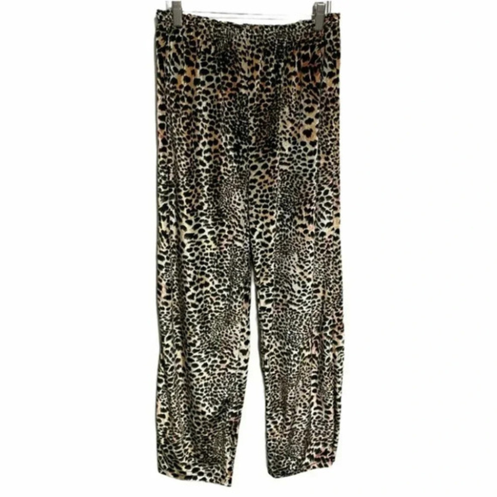 Leopard print M Loungewear pajama pants Silky Satin Draw String Waist